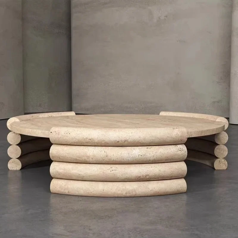

Living room furniture Marble round travertine coffee table round center table