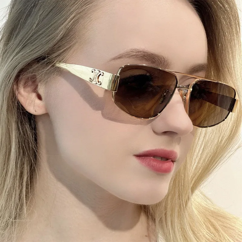 Colorful Sports Sunglasses Women\'s Cyberpunk Frameless Sunglasses Versatile Anti-UV Driving Sunglasses UV New Fashion