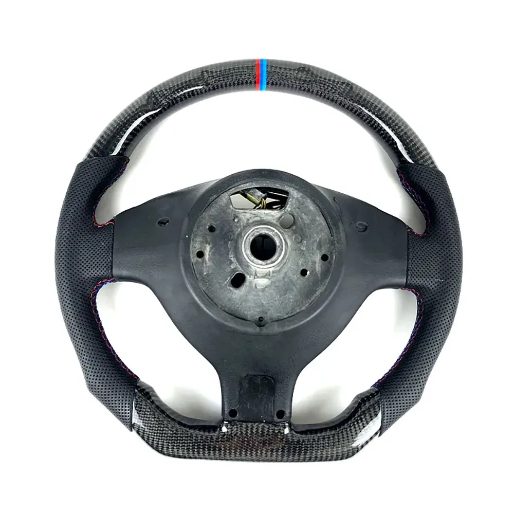 FOR BMW M3 E46 E39 E53 330ci 325i Steering Wheel Carbon Fiber Handmade Leather Customized Car Steering Wheel 2001-2003