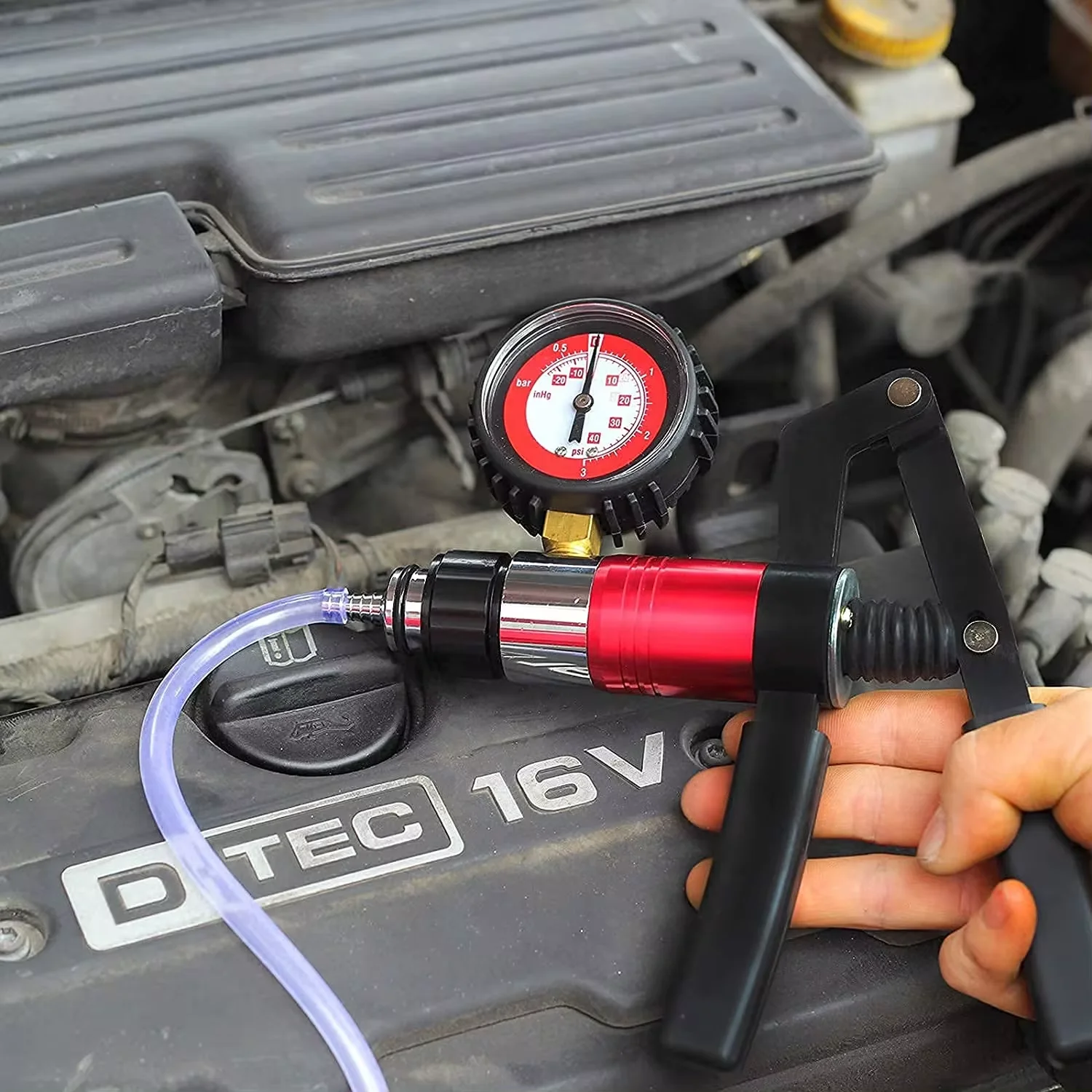 Handheld Vacuum Pressure Pump Tester Set for Brake Fluid Bleeding Kit Automotive Bleeder Kit with Digital Display