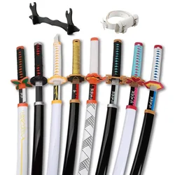 Demon Slayer Katana 80cm/31.5in with Belt and Sword Holader Fire God  Tanjiro Tsuyuri Kanao Halloween Role Playing Props