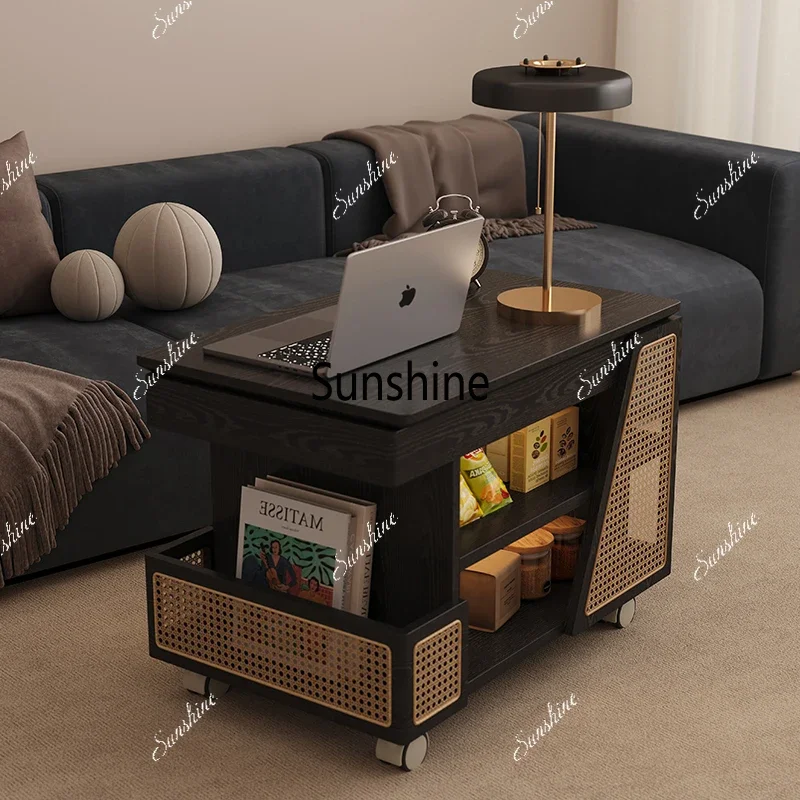 Lift Adjustable Coffee Table Extendable Italian Wheels Folding Small Side Table Modern Design Center Stolik Kawowy Furniture