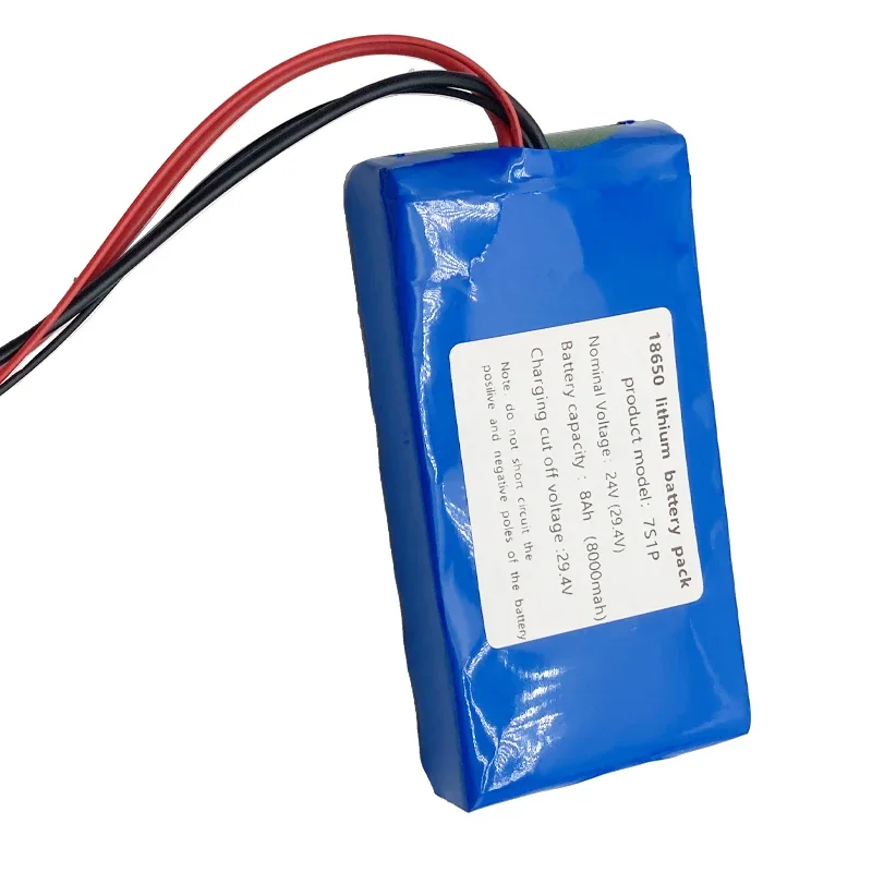 Paquete de batería de iones de litio 18650 7S1P 25,2 V 24V 8000mAh con BMS, para monitorear altavoz pequeño monociclo eléctrico batería recargable