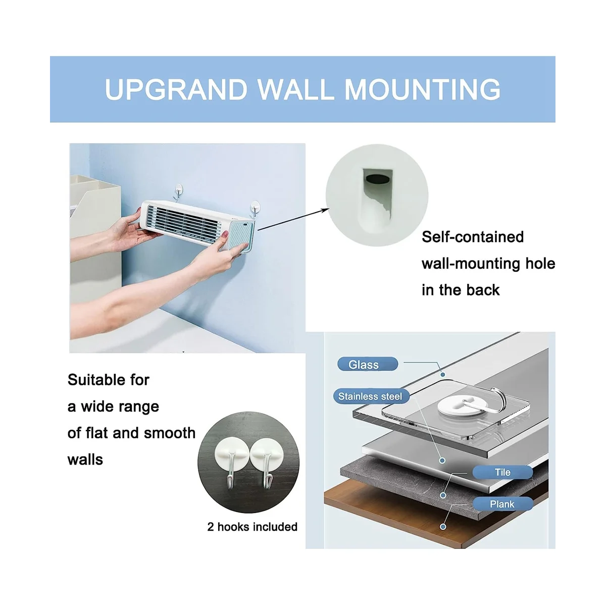 مروحة برجية A14G-Desk، مراوح طاولة صغيرة محمولة تتفجير الهواء البارد، 3 سرعات قابلة للتعديل، مروحة تبريد شخصية هادئة خالية من الشفرة