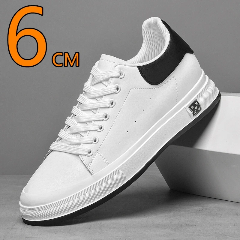

Men's Comfort Elevator Sneakers 6CM Height Increase Shoes Leather Casual Elevator Sports Breathable Fashion Loafers for Daily