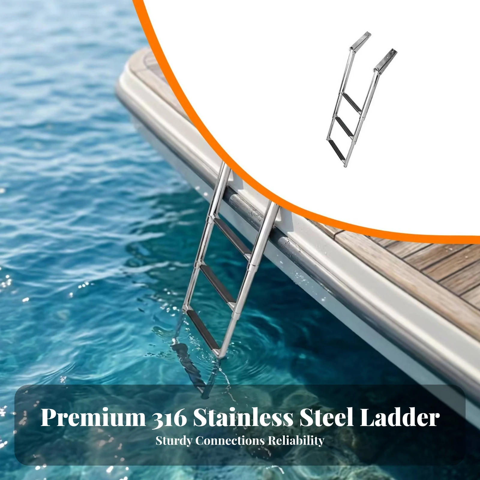 

Telescoping Boat Ladder Foldable Folding Boat Ladder Marine Hardware Compact Storage Corrosion Resistant