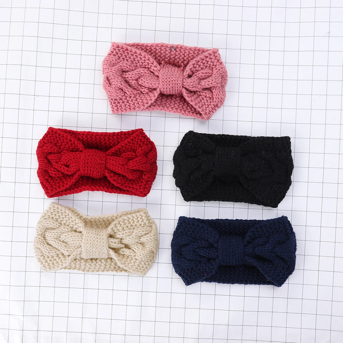 

Chic Crochet Turban Headband For Women Warm Bulky Knitted Headwrap Cozy Ear Warmer Crocheted Knot Bohemia