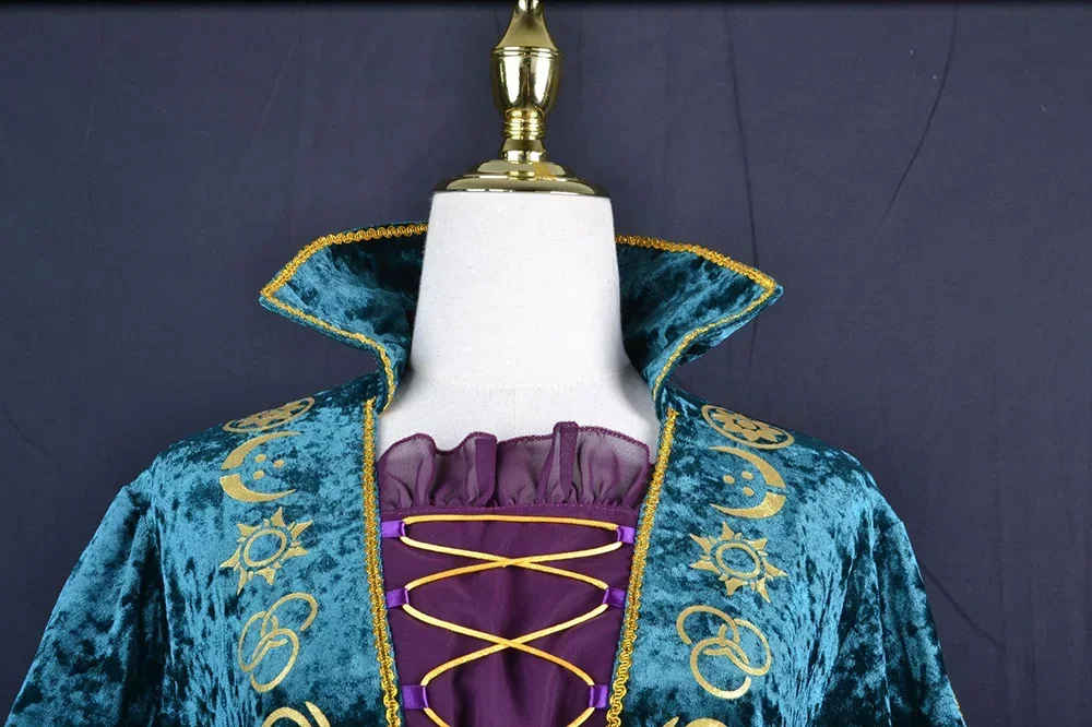 Hocus Pocus Cosplay Costume Winifred Mary Sarah Sanderson Outfit Dress Costumes Woman Girl Cosplay Party Full Set