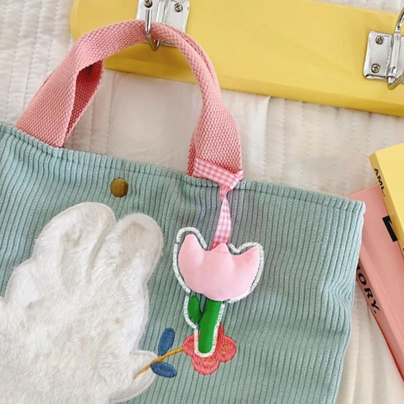 Tulip Flower Toys Pendant Dolls For Bags Phone Kawali Keychain Car Keyring Bag Hanging Jewelry Clothes Accessories