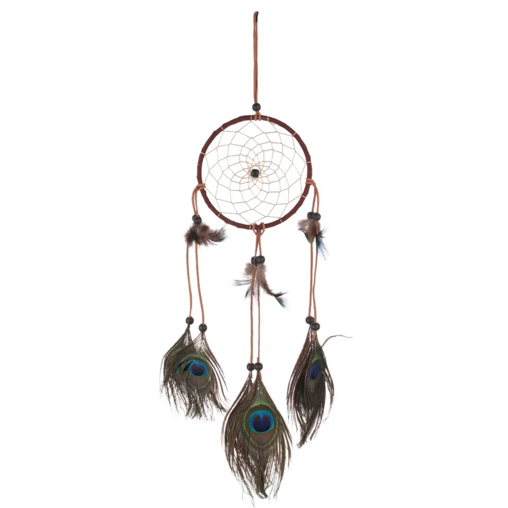 Peacock Feathers Dream Catcher Vintage Style Room Decoration Art Collectable