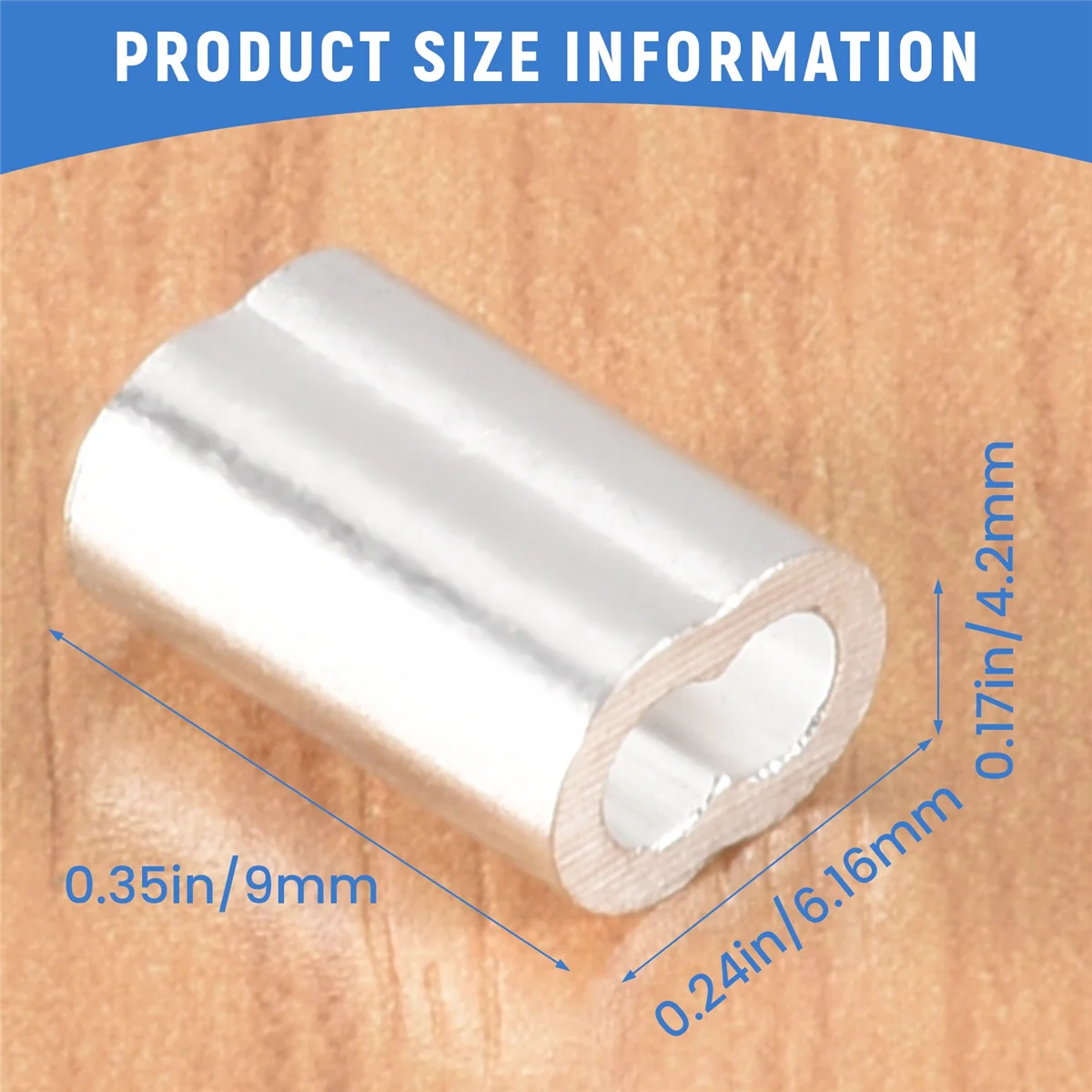 

ABLK 200PCS 1/16 Inch Cable Ferrule Set Aluminum Alloy Crimping Loop Sleeve for Wire Rope