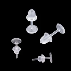 100-400pcs 5mm Invisible Plastic Rubber Earring Base Pins Stud Earring Piercing Retainer for DIY Jewelry Making Accessories