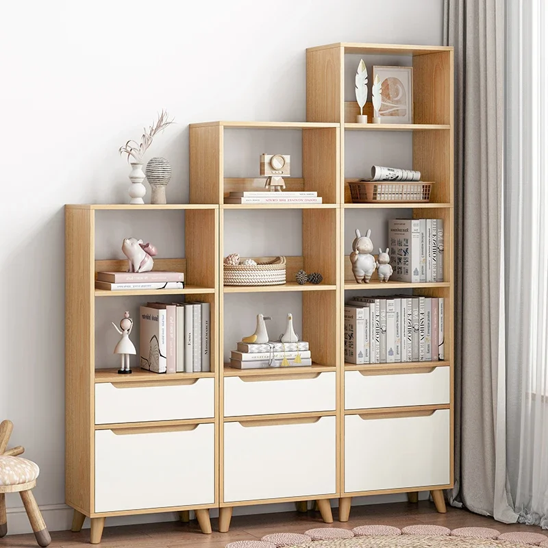 Bookcase with Door Clothes Closet Narrow Cabinet Storage Cabinet Dustproof Bookshelf Storage Cabinet