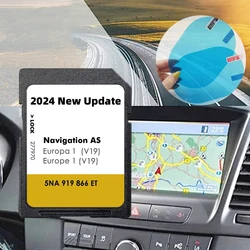 Newest V19 2024 for Volkswagen MIB2 Discover Media Map Sat Navi SD Card Europe with Anti Fog Reaview Stickers