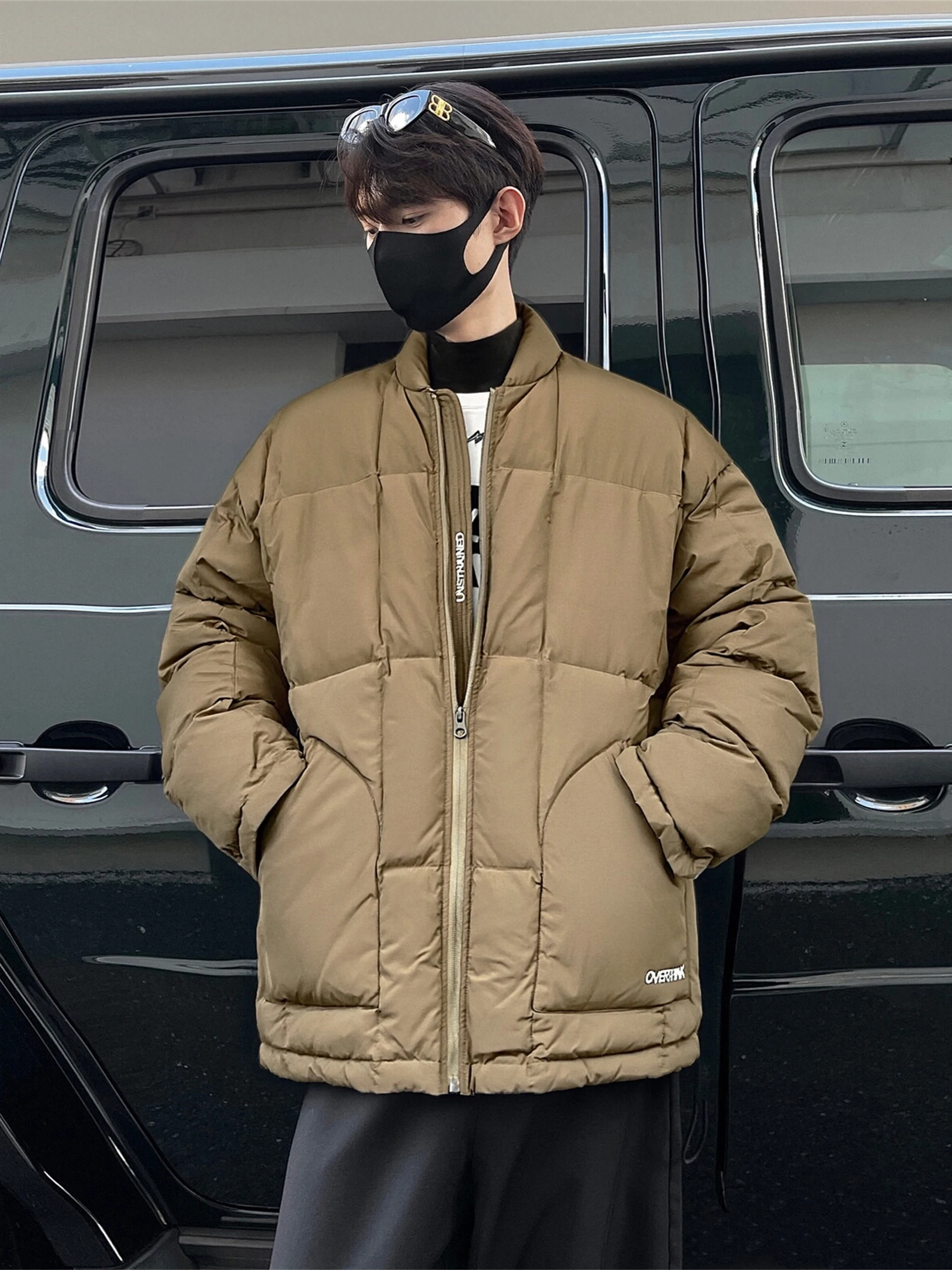 

American Sle Men's ort Du down Jaet 90% White Du Feather Filling Large Size Winter Bread Coat Loose Outerwear