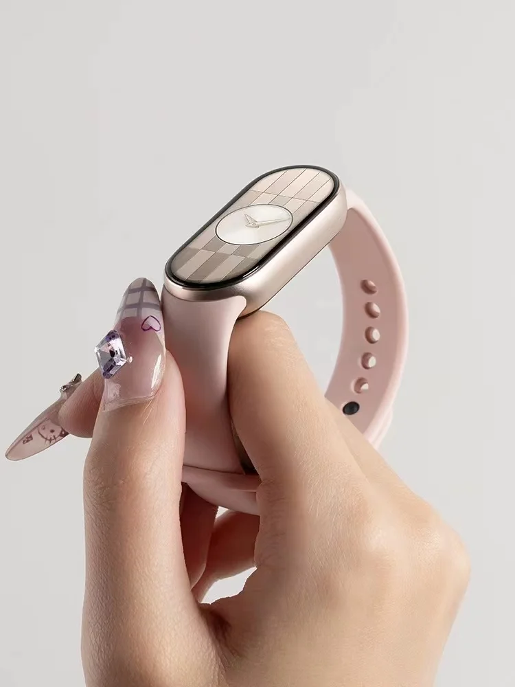 حزام سيليكون رسمي لـ Xiaomi Mi Band 9 8 سوار معصم معدني رياضي لحزام ملحقات بديلة Miband 10