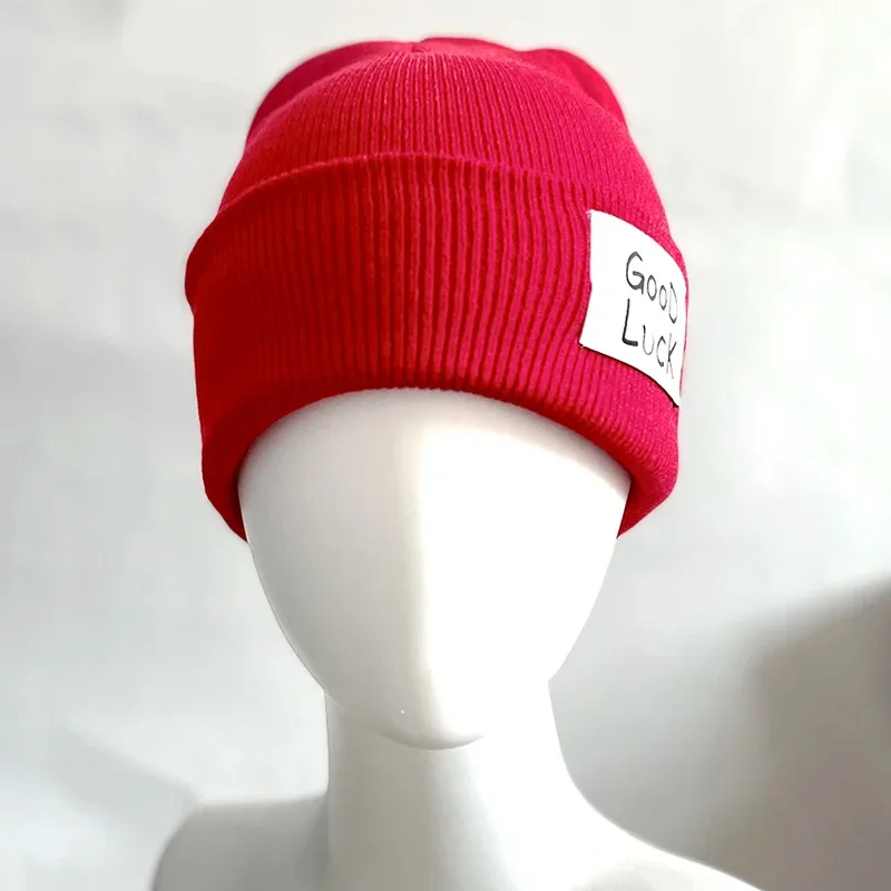 Anime Good Luck Beanie Wool Knitted Hat Cosplay Winter Red Hip Hop Ski Bonnet Caps Unisex Accessories