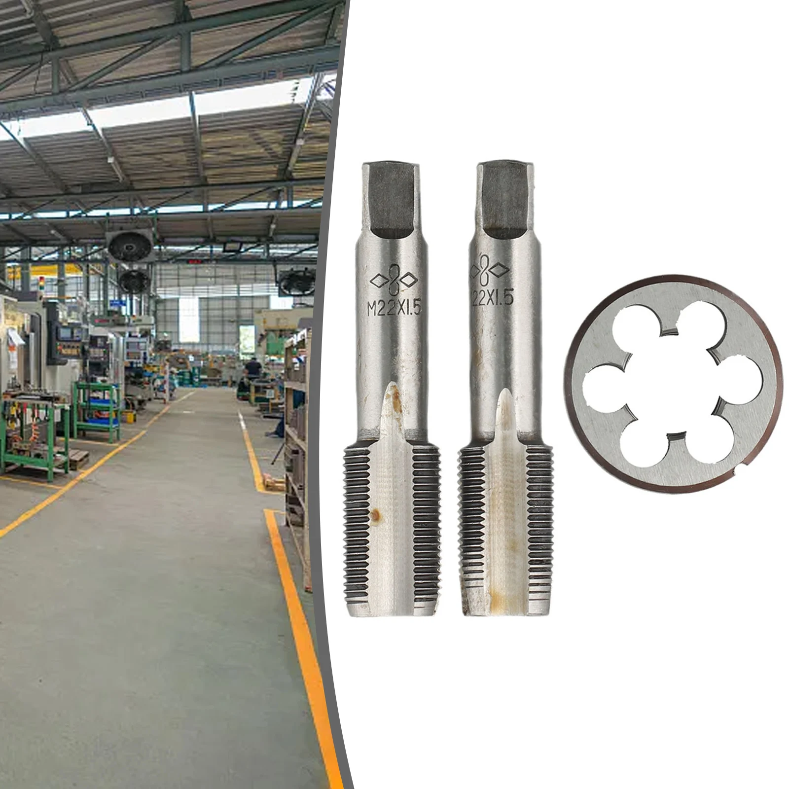 CNC Metalworking & Manufacturing Tap & Die Set Tapper Drill Bit Set High Speed Steel M22 X 1.5mm Metric Thread