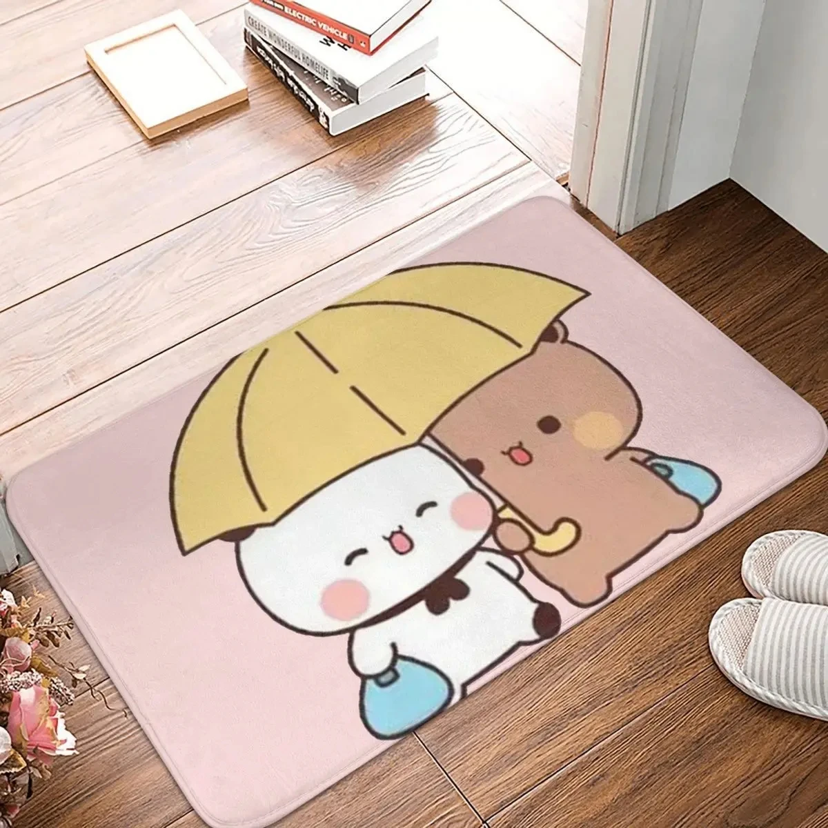 Peach Cat Non-Slip Dirt Resistant Carpet for Living Room Entrance InDoor Mats Bedroom Bedside Floor Mat Bath Bedrooom Rug Decor