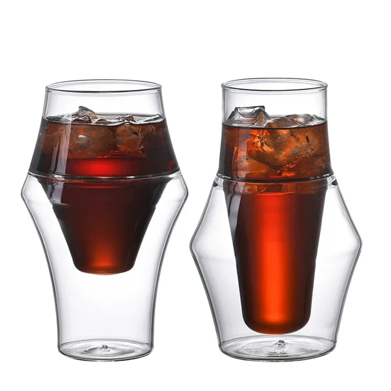 

Single mouth double-layer coffee cup, glass double-layer coffee cup, double-layer insulated tea glass cup, glass coffee