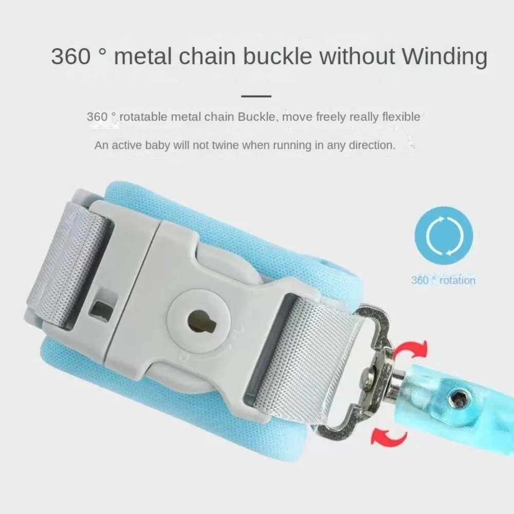 

6.56ft Anti Lost Wrist Link with Key Lock Swivel Head Wristband Leash Unisex Walking Accessories Blue Pink Toddler Leash for