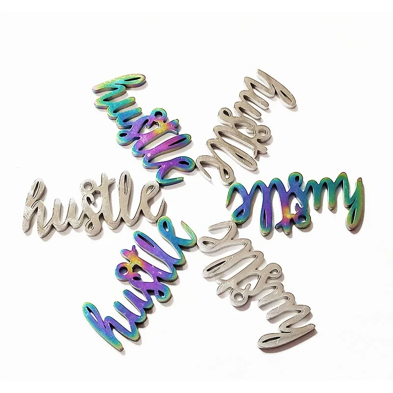 

20pcs Hustle Stainless Steel Miexed Letter Charms Fit For DIY Jewelry Making SSC001