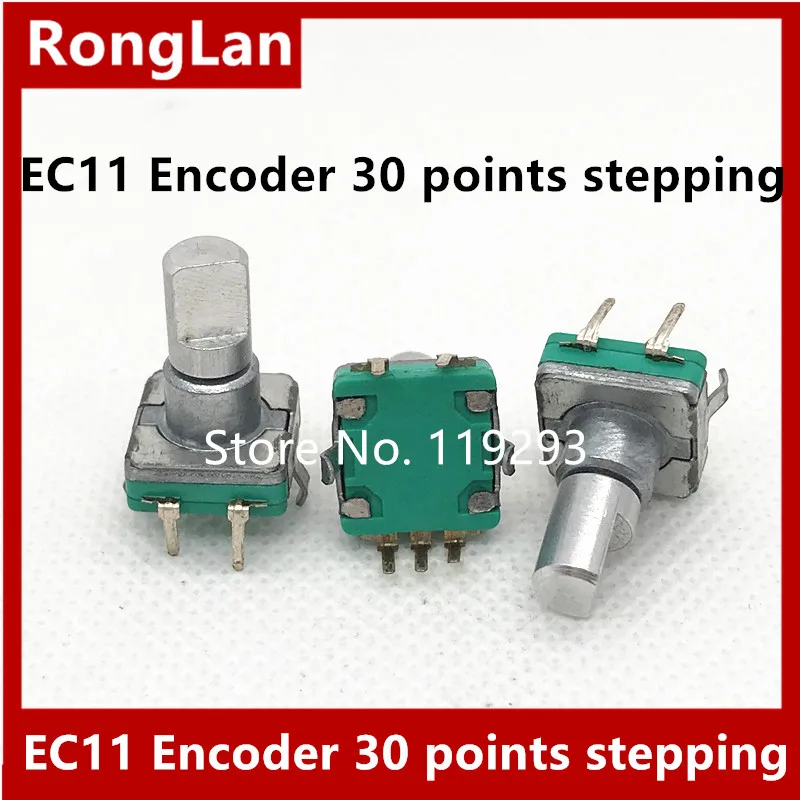 [BELLA]Car audio volume potentiometer encoder Taiwan EC11 Encoder with 30 points by stepping switch shaft 14mm--10PCS/LOT