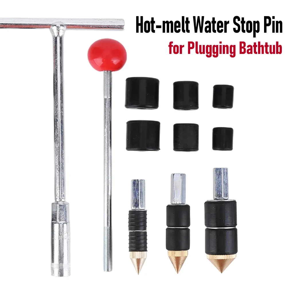 1 Set Hot-melt Water Stop Pin Stainless Steel Tube Water Stop Needle PPR Tube Tunnels Plug for Kitchen Bathroom Repair Plumbing