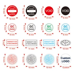 1000 pz nuovo rotondo 8/10mm rettangolare 11X6mm computer/Ipad/elettronica etichetta di garanzia adesivo sigillo fragile può essere personalizzato