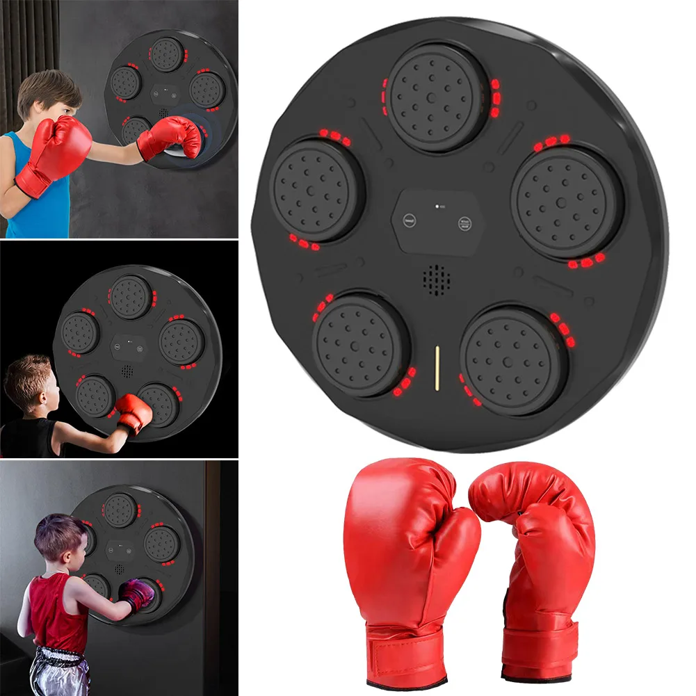 Music Boxing Machine With Gloves And RGB Light Home Fitness Sandbag Wall Mounted Target Boxing Training Punching For Kid Adult