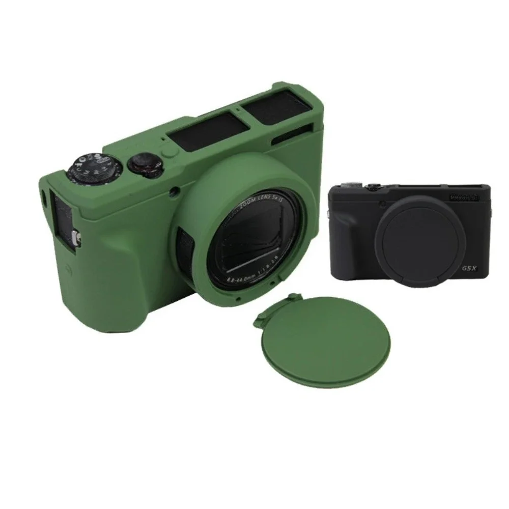 For Canon G5X Mark II G5X2 Soft Rubber Silicone Camera Body Protective Cover Portable Storage Bag + free tempered film