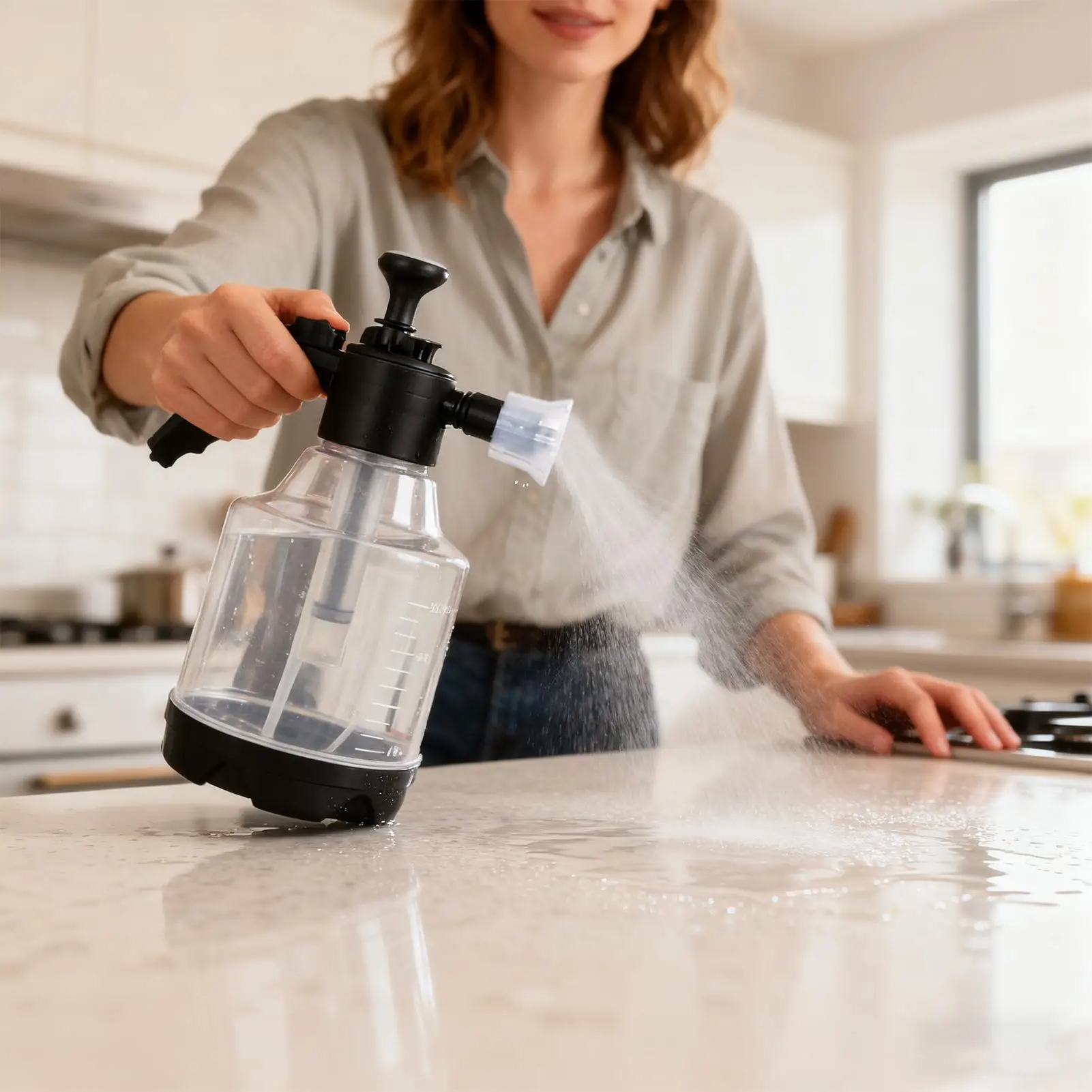 

Foam Spray Bottle 3L Hand Pump Pressure Sprayer Plant Spray Bottle For Car Detailing Outdoor Watering Flower Care Household