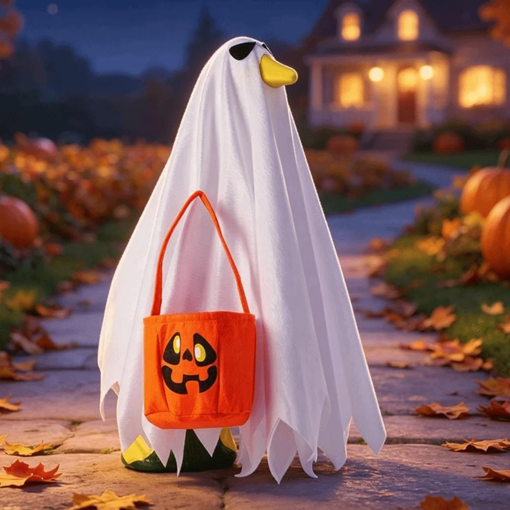 Wide Brim Porch Goose Costume Breathable Trick-or-Treat Ghost Outfit Unique Festive Decoration Pumpkin Prop Holiday Decoration