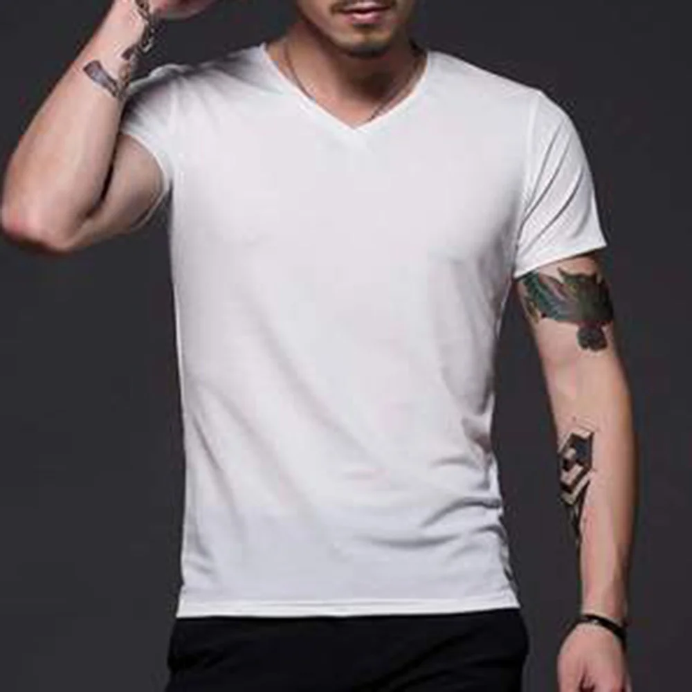 Men's Basic Crew Neck Short Sleeve T-Shirt - close-up view