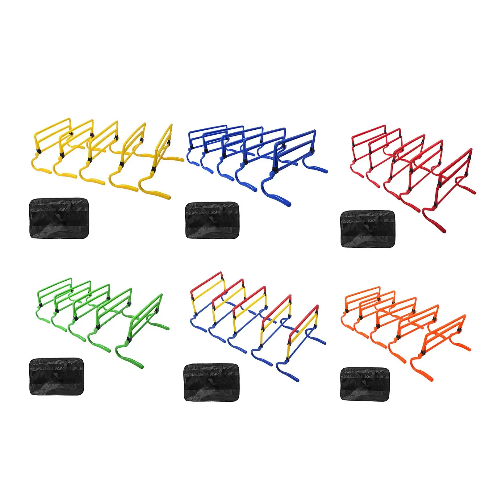 Sports Agility Hurdles Adjustable Height Footwork Training Obstacle Set for Field Athletics