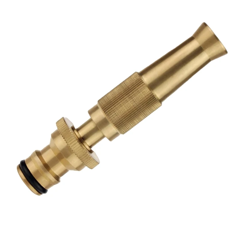 Hose Nozzle Replacement Adjustable Brass Nozzle for Car Washing Gardening High Pressure Nozzles Heavy Duty