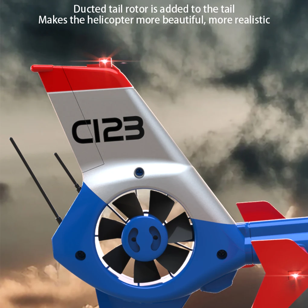 1/32 C123 6CH RC Helicopter 3D Optical Flow RCAircraft EC135 Double Brushless Direct Drive Single Paddle Aileron Free Helicopter view 5
