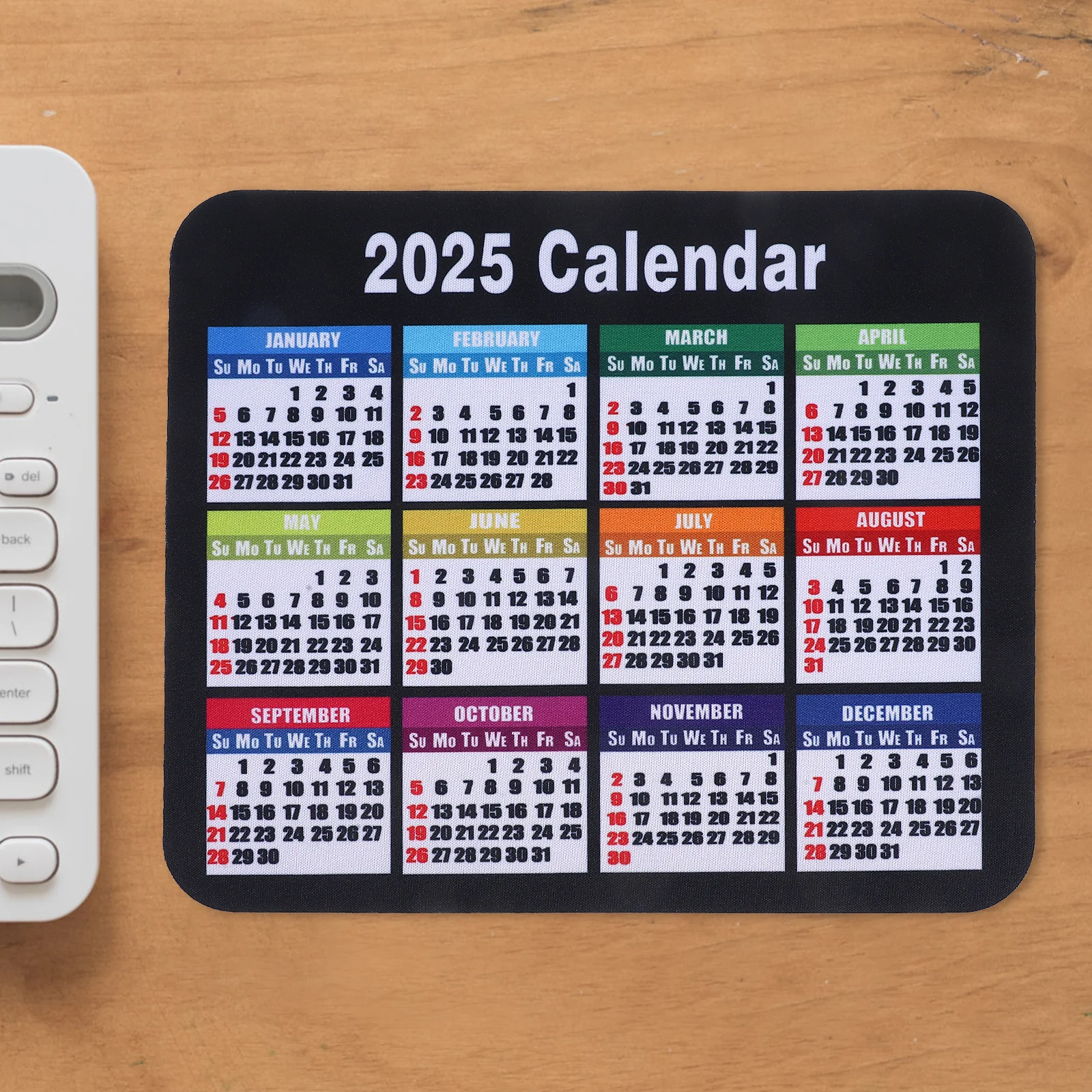 

Large Mouse Pad 2025 Calendar Design Desk Mat for Office Home School Workstation Organization Black Cool Mouse Pad