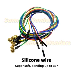 Gold Plated Cup Electrodes Wires 2.54mm DuPont Connector for EEG Modules Such as OpenBCI ThinkGear for Brainwave Acquisition