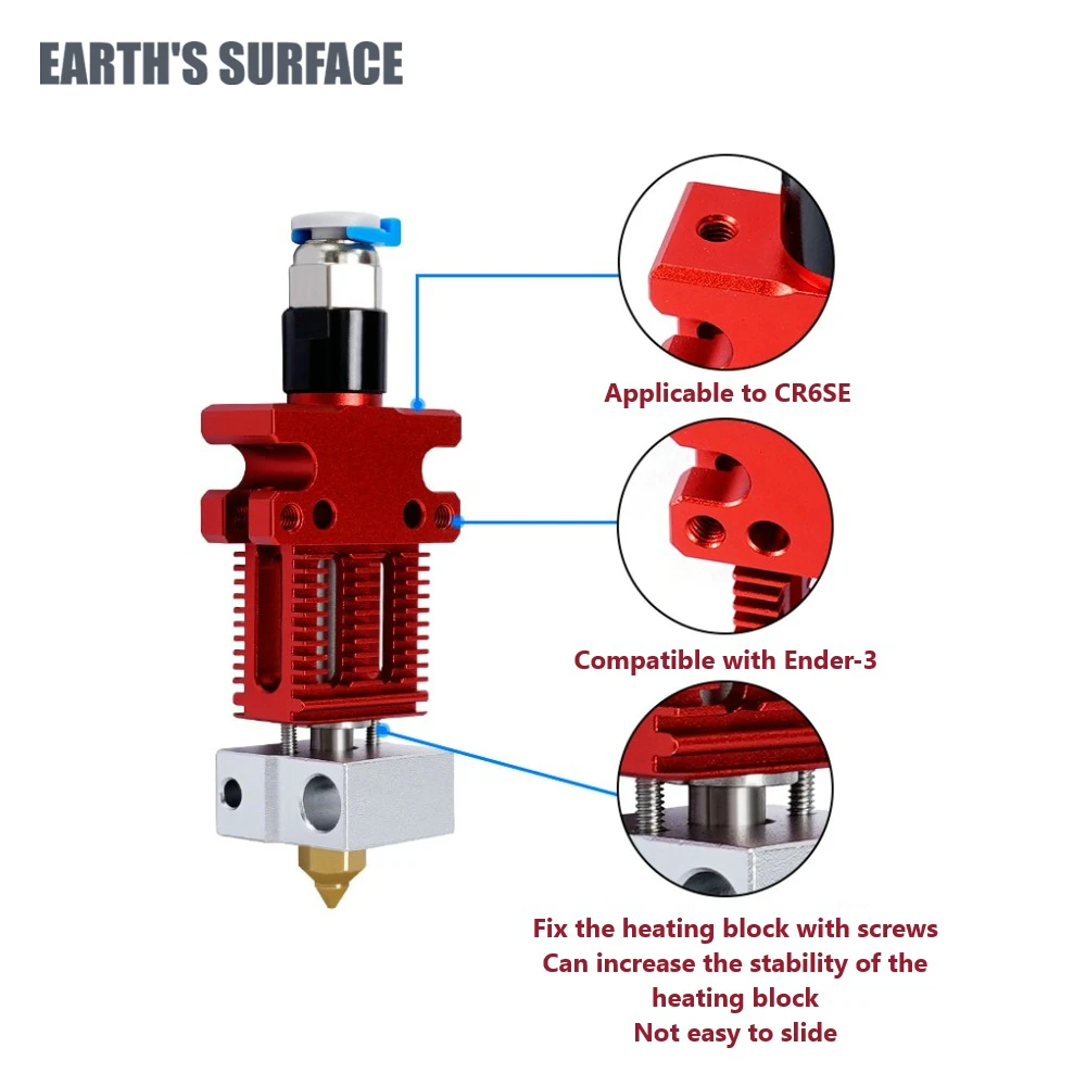 ES-3D Printer Part CR-6 SE Hotend J-head Kit All Metal Extruder Assembled Kit 3D Print Parts for Creality Ender 3 CR5 PRO CR6 SE