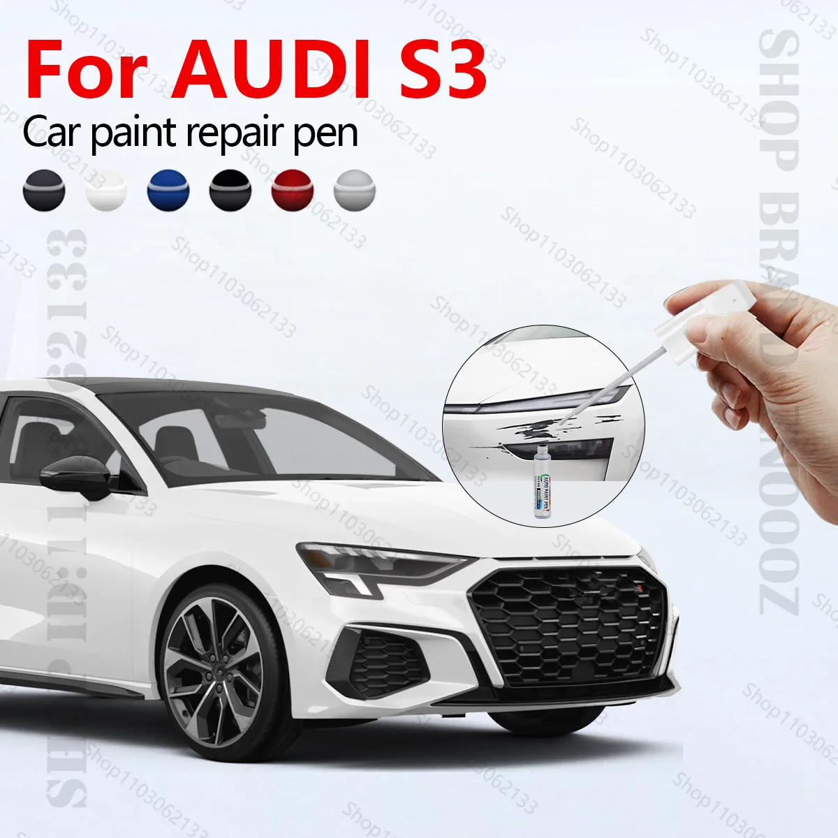 

Ручка для ремонта автомобильной краски для 1999-2025 AUDI S3, аксессуары для ремонта царапин, черный LY9T, белый LY9L, серый LZ7W, зеленый LZ6A