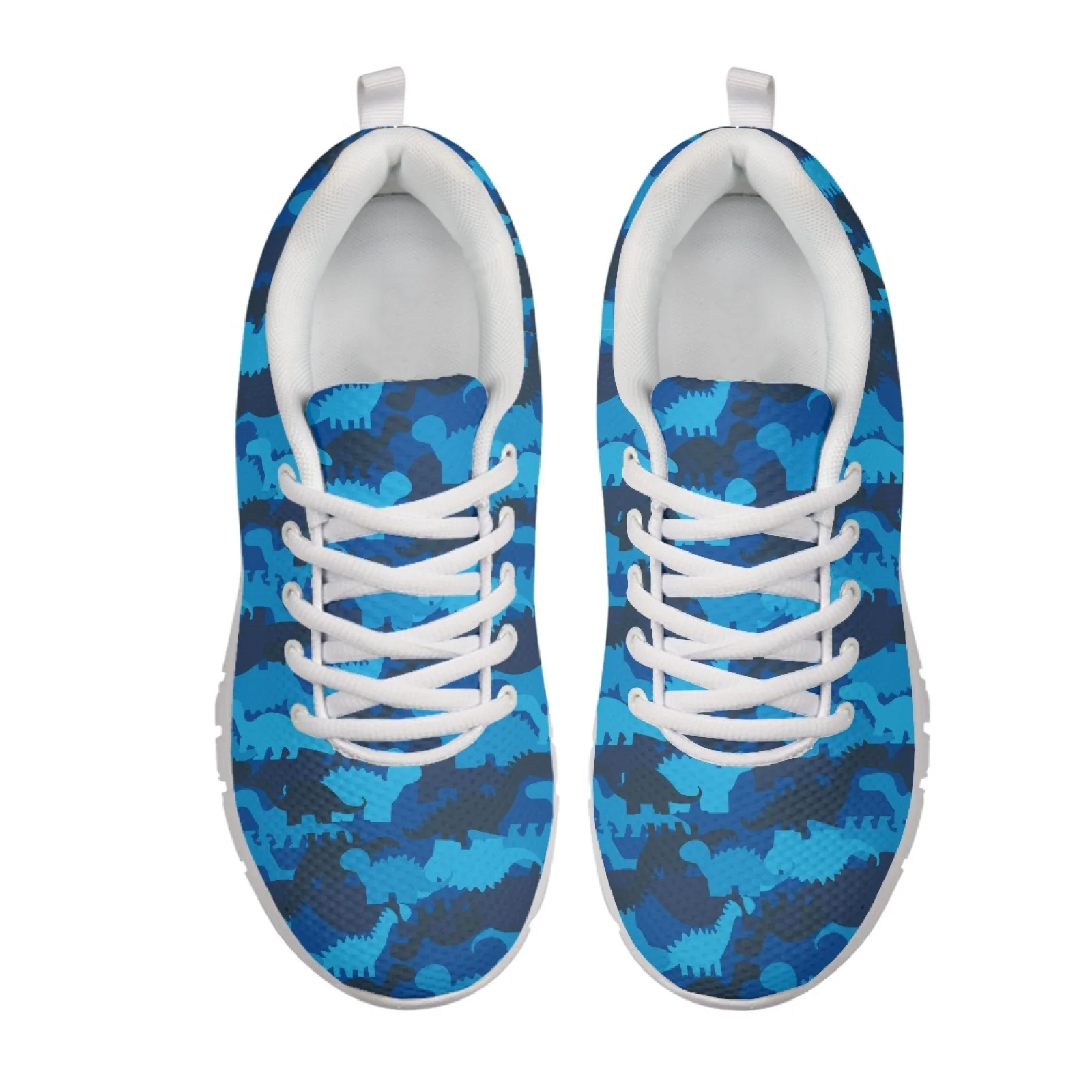 Coloranimal Blue Dinosaur Camo Pattern New Arrival Fitness Shoes Mesh Trainers Breathable Athletic Shoes for Men