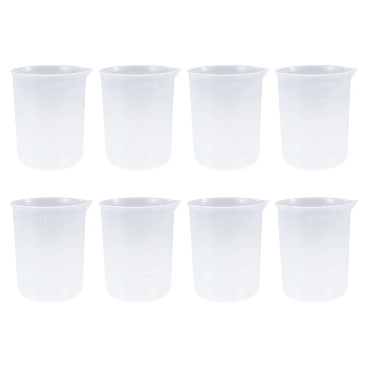 

20Pcs 300Ml Transparent Beaker Cup Accurate Graduated Measurement for Laboratory Home Kitchen Use Plastic Beaker Cup