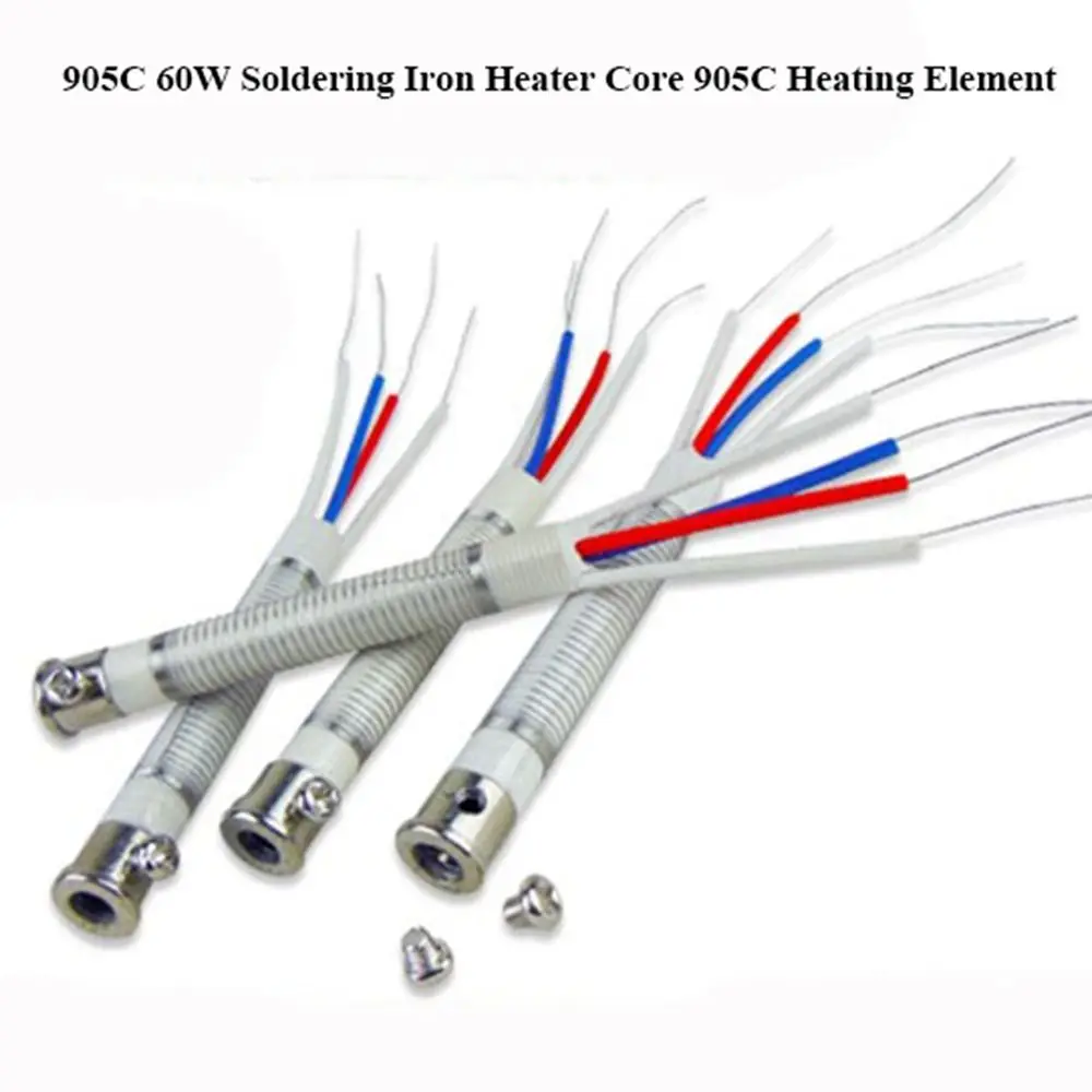 

High Quality 905C 60W Soldering Iron Heater Core 230/110V 200-480℃ 905C Heating Element Ceramics 4 Wire Adapter