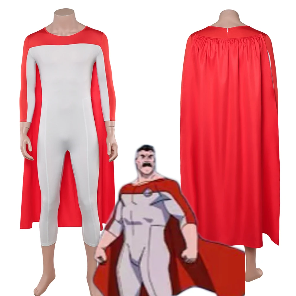 

Invincible Thragg Cosplay Red Cloak White Jumpsuit Clothes Set Costume Outfits Halloween Roleplay Uniform Suits Carnival Party