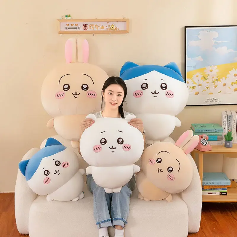 Creative Chiikawa Kawaii Cartoon Usaki Xiaohachi Jiyi Cute Plush Doll Filled with Down Cotton Soft Pillow Cute Girl Gift Toy