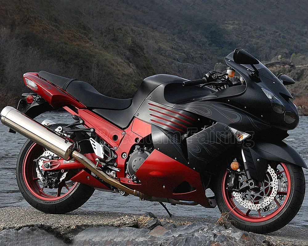 For Kawasaki Ninja ZZR1400 ZX14 R 06 07 08 09 10 11 ZX-14R ZX 14 R 2006-2011 Flames Fairing Kit (Injection Molding)