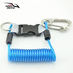 2026 New - Scuba Diving Anti-lost Spiral Spring Coil Lanyard Safety Emergency Tool with One Quick-release Buckle