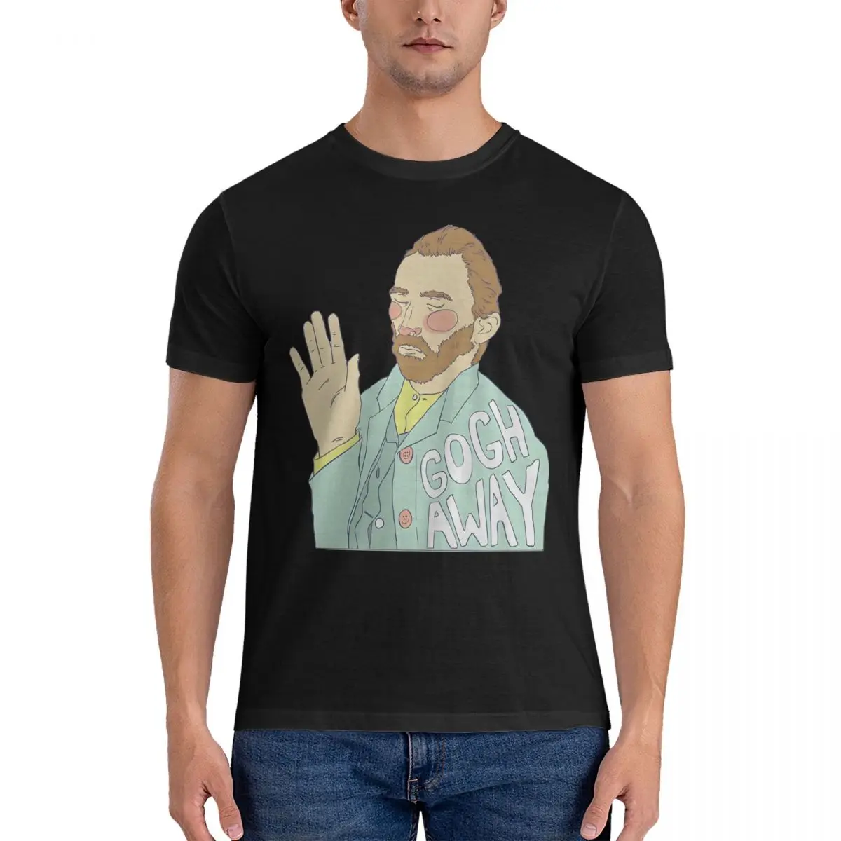 Gogh Away T Shirt Men's Cotton Casual T-Shirts O Neck Vincent Van Gogh Tees Short Sleeve Tops Gift Idea