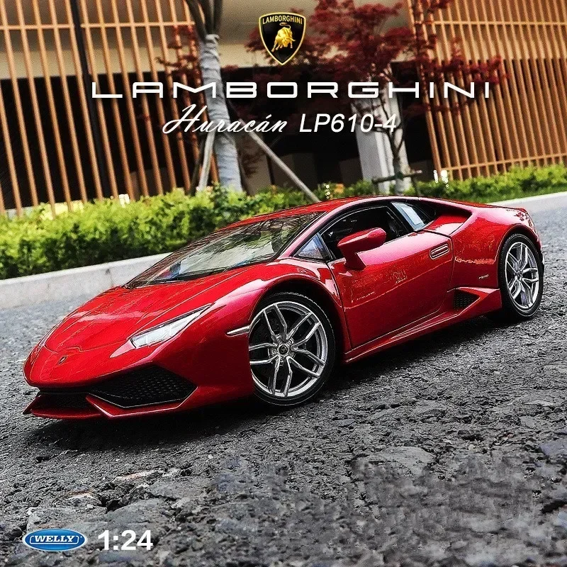 

Welly 1:24 Lamborghini LP610-4 Car Alloy Car Model Simulation Car Decoration Collection Gift Toy Die Casting Model Boy Toy